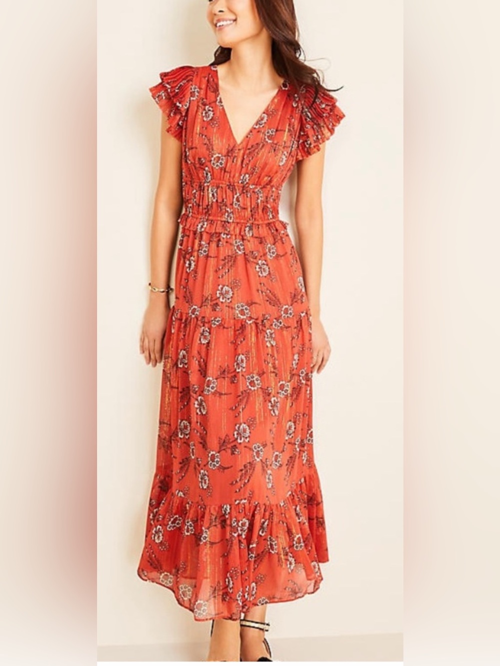 Ann Taylor NWT Rust Floral Toddler Dress